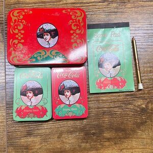 Vintage Coca Cola Playing Card‎ Set In Collectible Tin Victorian Lady Hong Kong